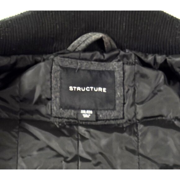 Structure XXL Wool Blend Quilted Liner Classic Menswear Field Jacket Dark Gray - Picture 6 of 9